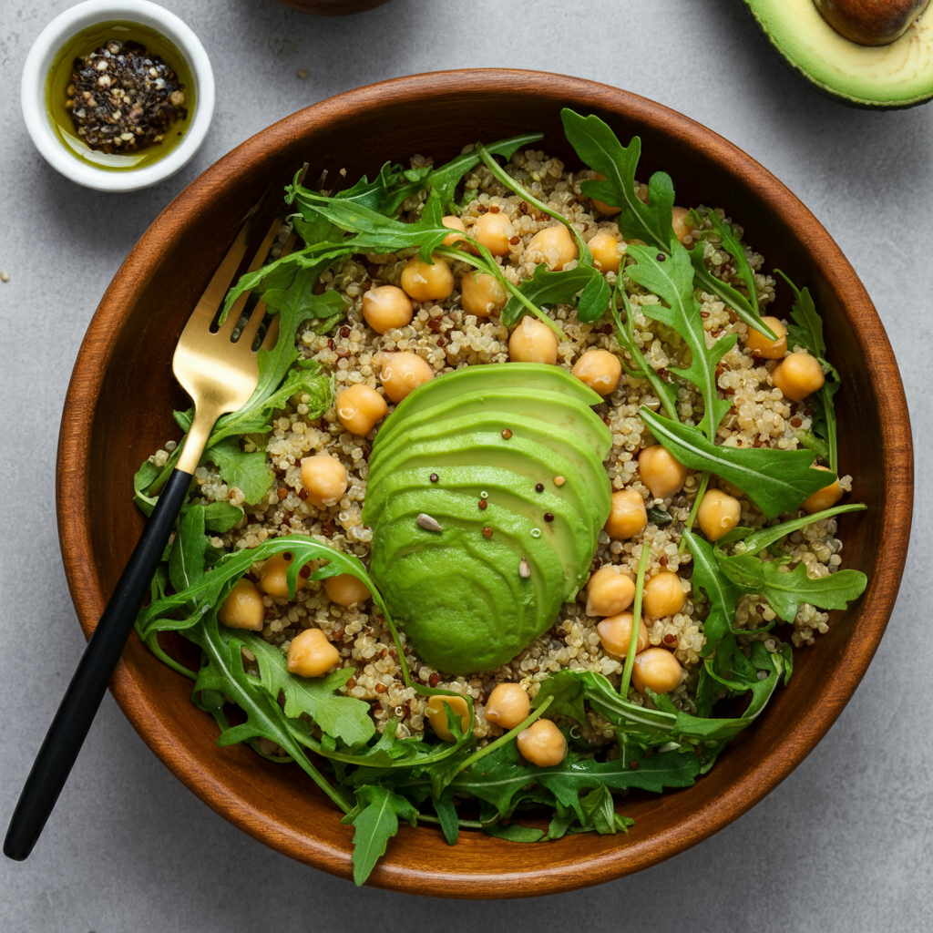 Salade de quinoa, avocat et pois chiches